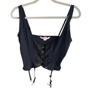 Victoria’s Secret Very Sexy Corset Top Garters Black lace Women’s Size Large